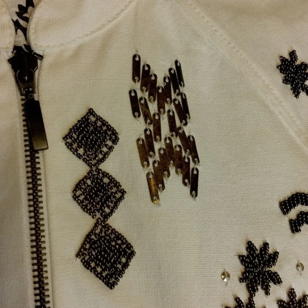 Chico's Size 1 Aztec Style Jacket with Embellishments. Stunning!!!!